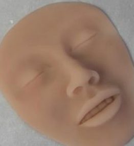 PMU training face nude open lips