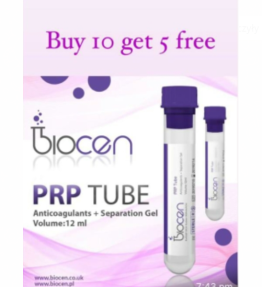 PRP/PRF Biocen tube 12ml Buy 10 get 5 free exp.06/24