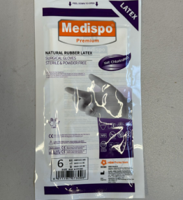 Sterile latex surgical gloves size 6/10 pack/single pairs
